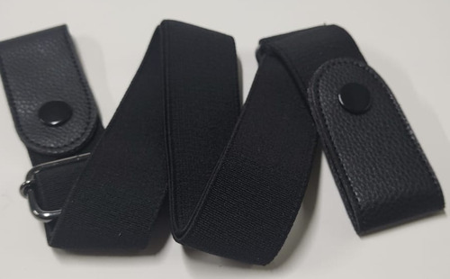 Cinto Elástico Sem Fivela Ajustável Feminino Masculino Plus Cor Preto Tamanho U