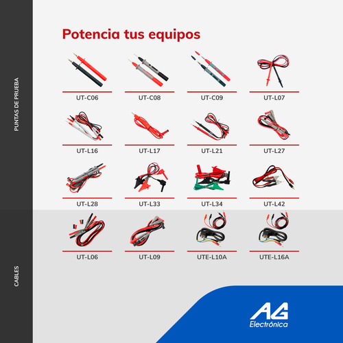 Cable Prueba 3 Puntas/cable Banana-caiman 250v 10a Utel10a
