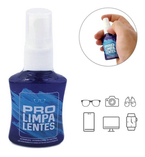 Kit 5 Solução Liquida Para Limpar Lente Oculos Telas Celular