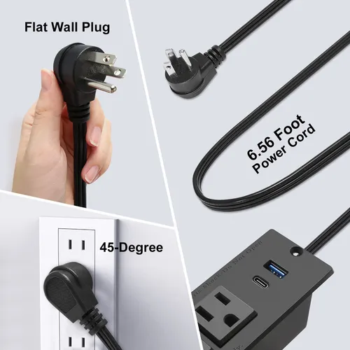 Regleta De Alimentacion Empotrable Usb C, Estacion De Alimen