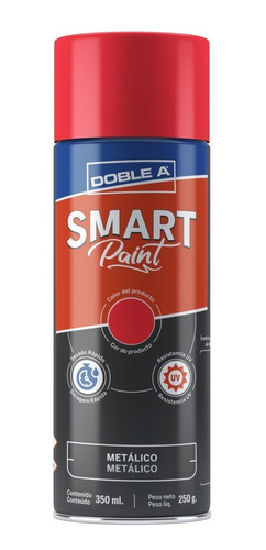 Pintura Aerosol Doble A 350ml Rojo Metálico Secado Rapido