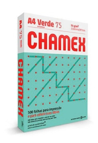 Resma Chamex A4 75 Gr Color Verde X 500 Hojas