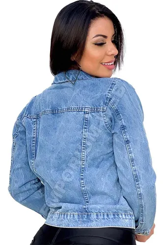 Jaqueta jeans cheap azul feminina