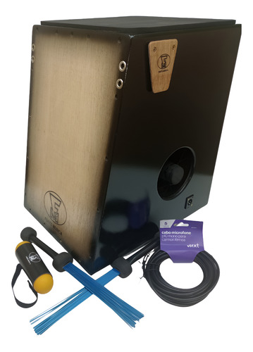 Cajon F. M. Elétrico Acústico+slap+vassourinha  - Mod. Leve