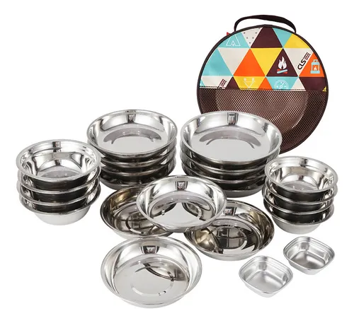Juego de vajilla de acero inoxidable sale