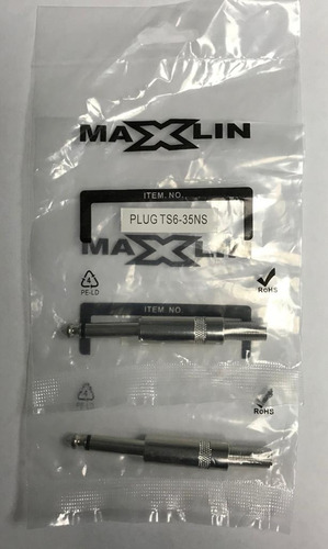 Imagen 2 de 2 de Plug 1/4 Monofonico Plug Ts6-35ns Cantid 2 1/4 X 2 Conector