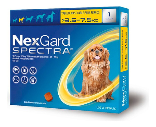 Antipulgas Nexgard Spectra S 3.5 Kg A 7 Kg Para Perro