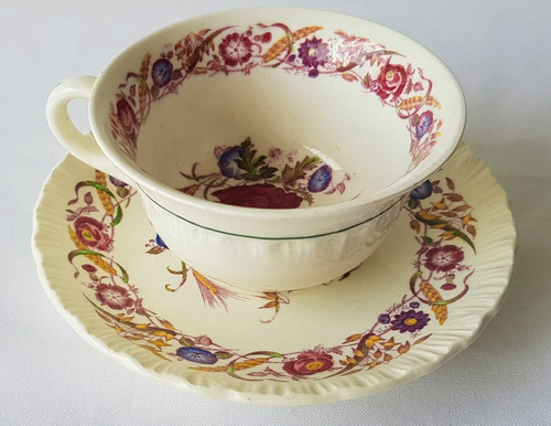 Taza Y Plato De Té Porcelana Inglesa Wedgwood Cornflower (Usado)