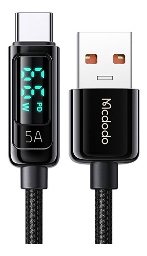 Cable Usb Digital Pro Mcdodo Usb A A Tipo C 5a Ca-8690 Color Negro