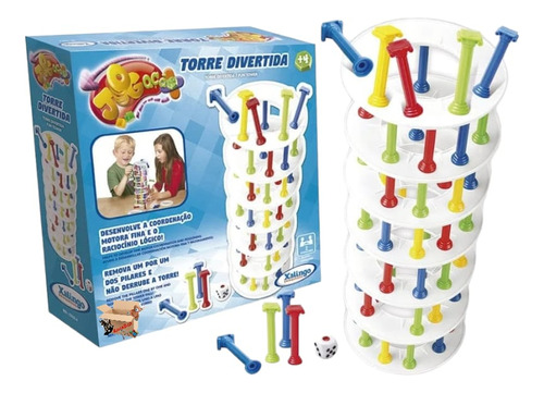 Brinquedo Pedagógico Educativo Jogo Infantil Torre Divertida