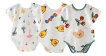 Comprar Pañaleros Set 3 Piezas Algodón Manga Corta Bebés Niño Niña