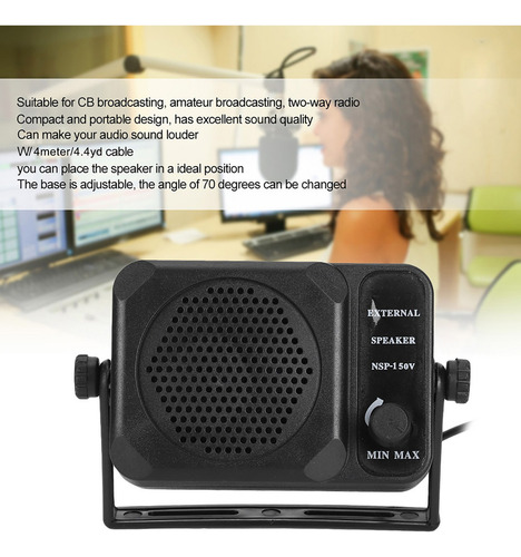 Mini Bocina Externo Nsp150v Radio De 2 Vías Cb Hf Vhf Uhf
