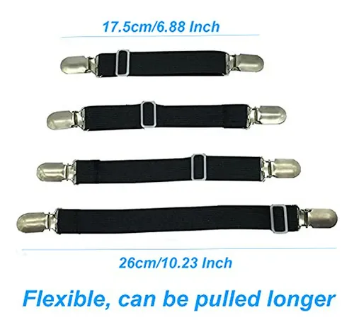 Sujetadores Ajustables Para Sábanas Y Fundas, 4 Piezas - Neg