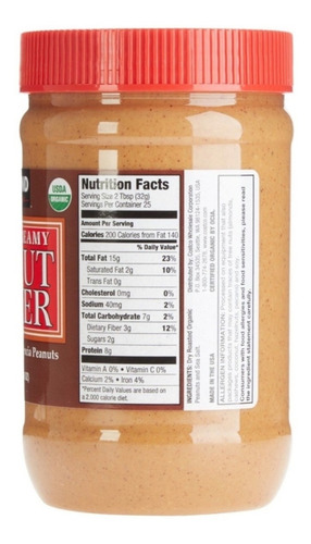 Crema De Cacahuate Cremosa Orgánica Kirkland 793.8gr