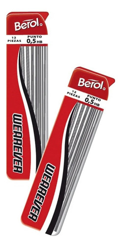 1 Caja 10 Tubos 12 Puntillas Berol Hb 0.5 Mm Minas Wearever