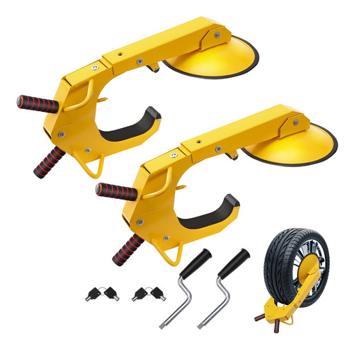 Candado Antirrobo Para Ruedas Auto Camión Remolque 275 Mm Color Amarillo