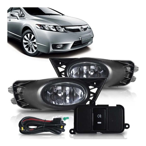 Kit Farol De Milha Honda Civic Bt Mod Orig 2009 2010 2011