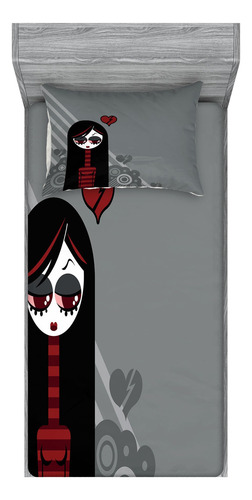 Juego De Sábana Ajustada Y Funda De -burdeos