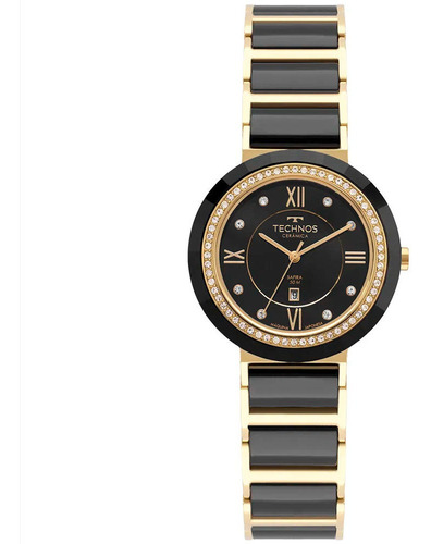 Relógio Technos Dourado Feminino Ceramic Saphire 2036mro/1p