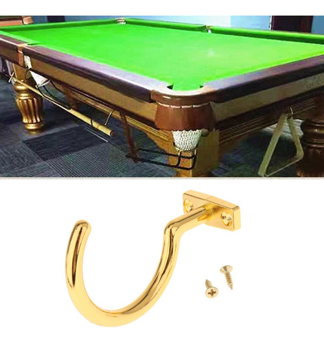 Gancho Para Taco De Mesa De Billar, Soporte De Metal Dorado,