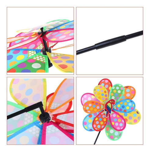 Molinetes De Jardín Yard Wind Spinner Puntos De Color Decora
