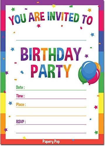 30 Invitaciones De Cumpleaños Con Sobres