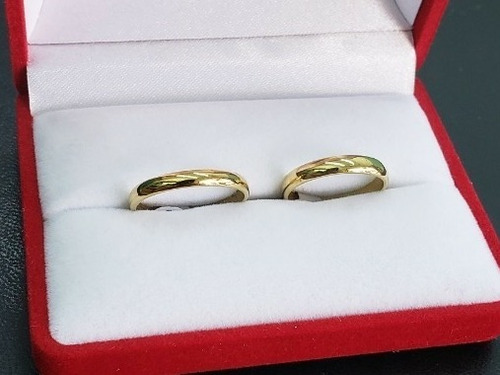 Imagen 8 de 8 de Par De Alianzas Oro 18k 1/2 Caña 4 Gramos