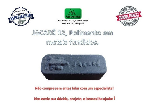 Pasta Polir Jacaré 12 Preta Mini Metais Fundidos Aços Pratas