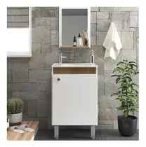 Comprar Mueble De Baño Con Patas 1 Puerta Bacha Y Espejo Mdf Muebles Web