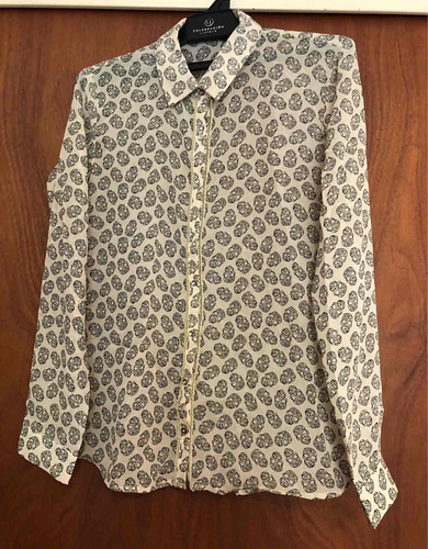 Camisa Zara Gasa Estampada Con Cadenita