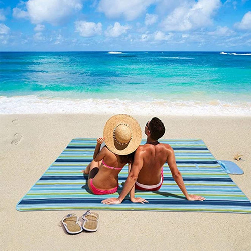 Manta De Playa Impermeable Extra Grande Plegable Portátil