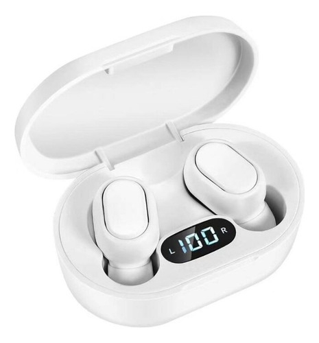 Fone De Ouvido In-ear Sem Fio Bluetooth E7s Branco Com Luz