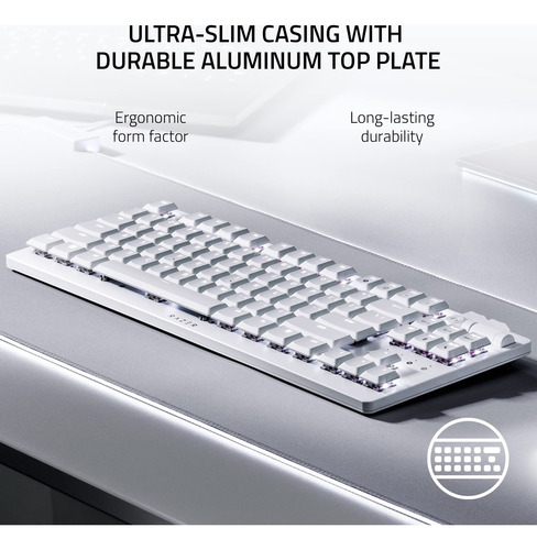 Teclado Gaming Razer Deathstalker V2 Pro Tkl Wireless Blanco