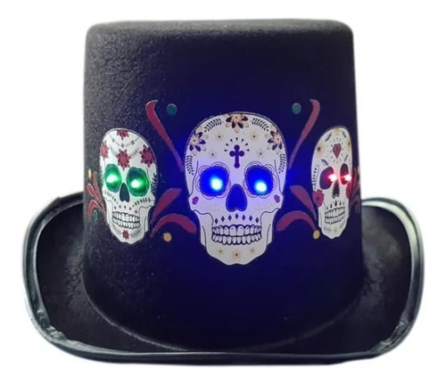 Dibujo animado mágico de Halloween Skull Party con luces, código Q19461, color negro
