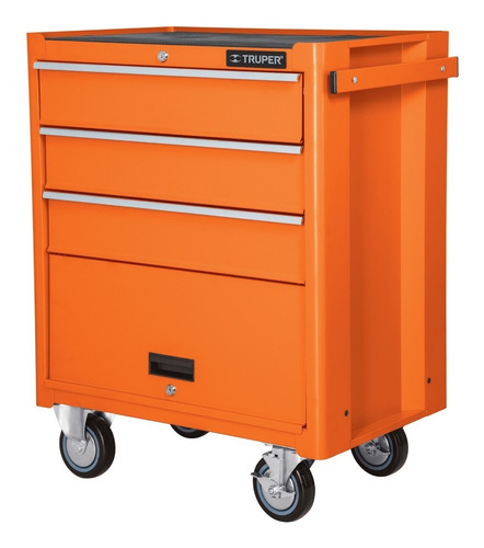 Gabinete Metalico Movil 3 Cajones Y 1 Compartimento 12066 Color Naranja claro