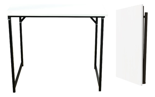 Mesa Escritorio Plegable Melamina Y Hierro Industrial 80cm