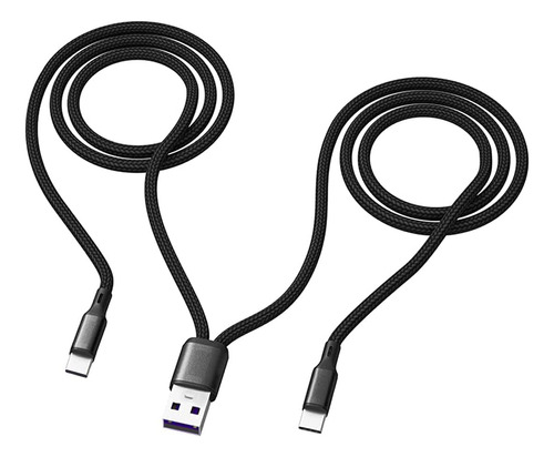 Cable Doble Usb C De Carga Mltiple De 4 Pies De Longitud, Ca