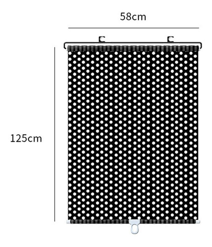 Cortinas De Enrolar Para Banheiro Com De 58x125cm Pretos