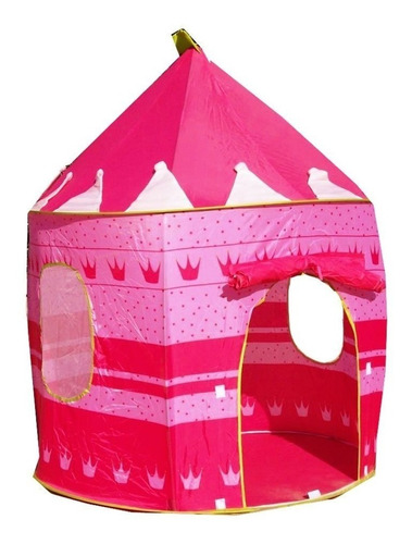 Combo Carpa Castillo Para Princesas Rosado + Tapete De Fomi