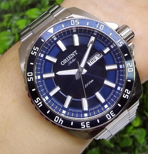 Relógio Orient Masculino Solar Azul Mbss2027 D1sx