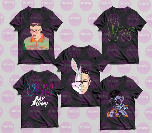 30 Plantillas Bad Bunny 01 Playera Y Taza Png Svg Eps