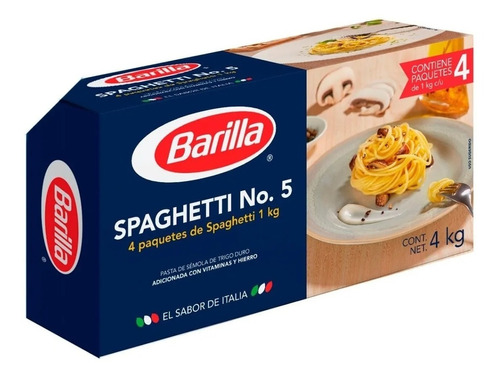 Barilla Spaguetti, 4 De 1 Kg Msi