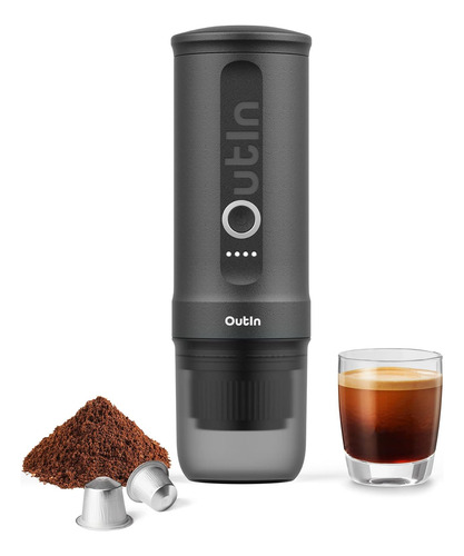Outin Nano Cafetera Espresso Eléctrica Portátil Con 3-4 M...