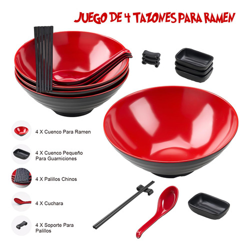 Tazón De Ramen (para 4 Personas), Juego De Tazones De