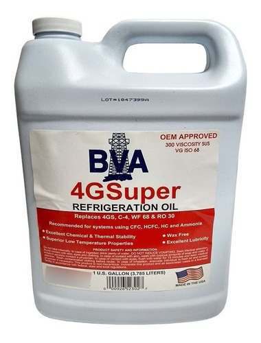 Aceite Refrigeración Mineral Galon Bva 4g