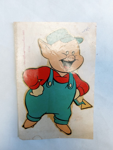 Sticker Calcomania Antigua * Chanchito Disney / Raro Unicos (Usado)