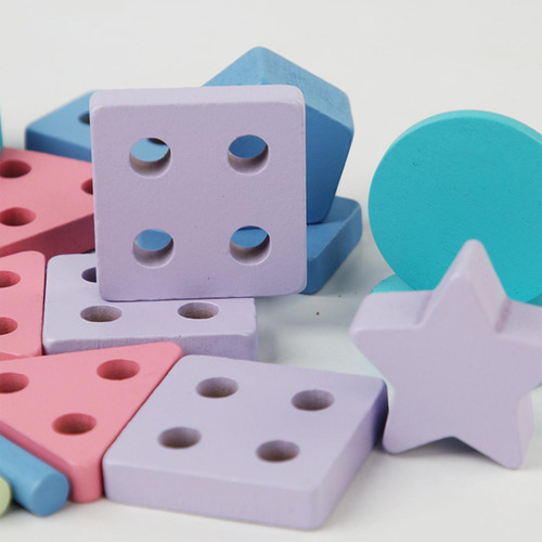 Juego De Juguetes Montessori Para Atar Cuentas, Formas Y