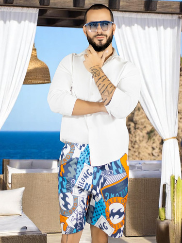 Short Hombre Traje De Baño O Casual Cintura Ajustable