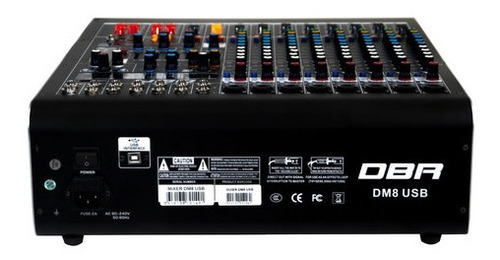 Mesa De Som Mixer Dbr Dm8usb 8 Canais Bluetooth Usb Xlr Bivolt