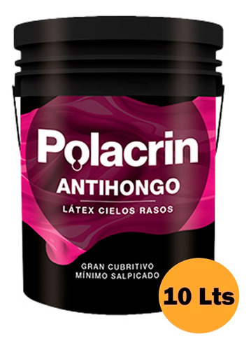 Pintura Latex Cielorrasos X10lts Antihongos Mate Polacrin